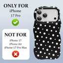 ZIYE Wave Design for iPhone 17 Pro Case, Cute Black Polka Dot Pattern for Women Girls Men 2 in 1 Shockproof Bumper Scratch Resistant Protective Cover