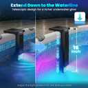Solar Pool Lights Only for Metal Frame Above Ground Pools, 1.713.9 Top Rails, Remote Control, Brighter 3-Sided 180 Underwater Glow, 10 Colors 4 Modes, IP68 Waterproof1 Pack
