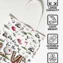 Aesthetic Canvas Tote Bag for Women, Reusable Cotton Shopping Bag, Shoulder Tote for Work School Travel Gift