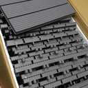 Interlocking Deck Tiles Pack - Snap Together Plastic Flooring | 12 x 12 Plastic Outdoor Floor Tiles for Patio & Balcony