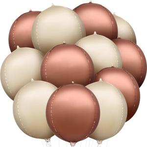 KatchOn, Brown and Cream Balloons Set - 22 Inch, Pack of 12 | Bobo Balloon Brown for Brown Birthday Decorations | Brown Foil Balloons, Boho Decorations for Party | Boho Party Decorations