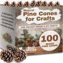 100 Mix Size Natural Pine Cones for Decorating - 50 Medium & 50 Small Pinecones for Crafts, Home Decor, Vase Fillers & Christmas Trees - Unscented Pinecone Decor for Home by Billy Buckskin