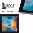 Creative Mark Illusions Floater Frame For 3/4" Deep Canvases - 20x24 Black - No Glass or Backing - Wood Composite Floating Illusion Frame for Canvas Paintings- With Hanging Hardware