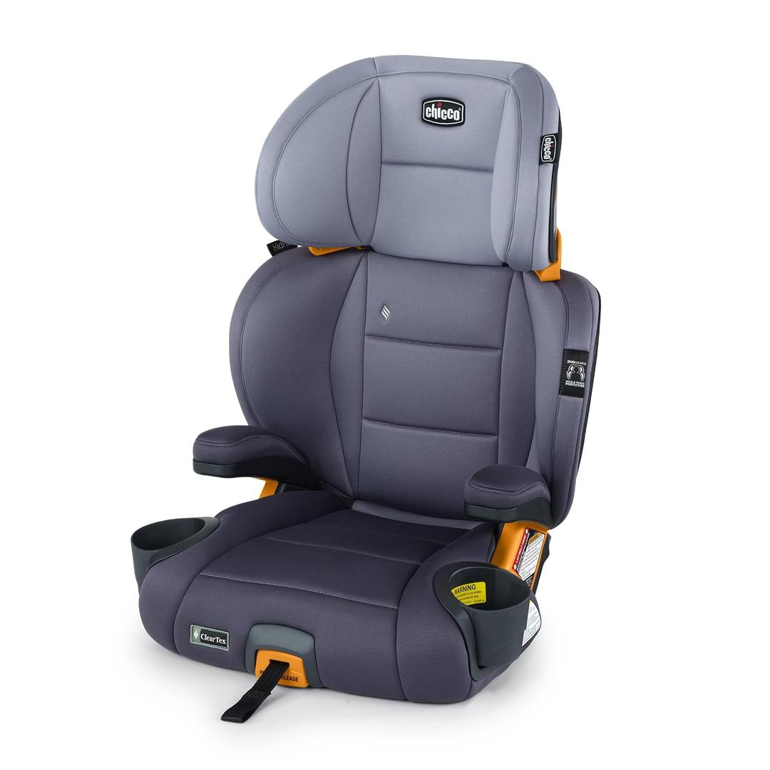 Chicco KidFit ClearTex Plus 2-in-1 Belt-Positioning Booster Car Seat, Backless and High Back Booster Seat, for Children Aged 4 Years and up and 40-100 lbs., Lilac/Purple, Manifacturing date: 04/2026