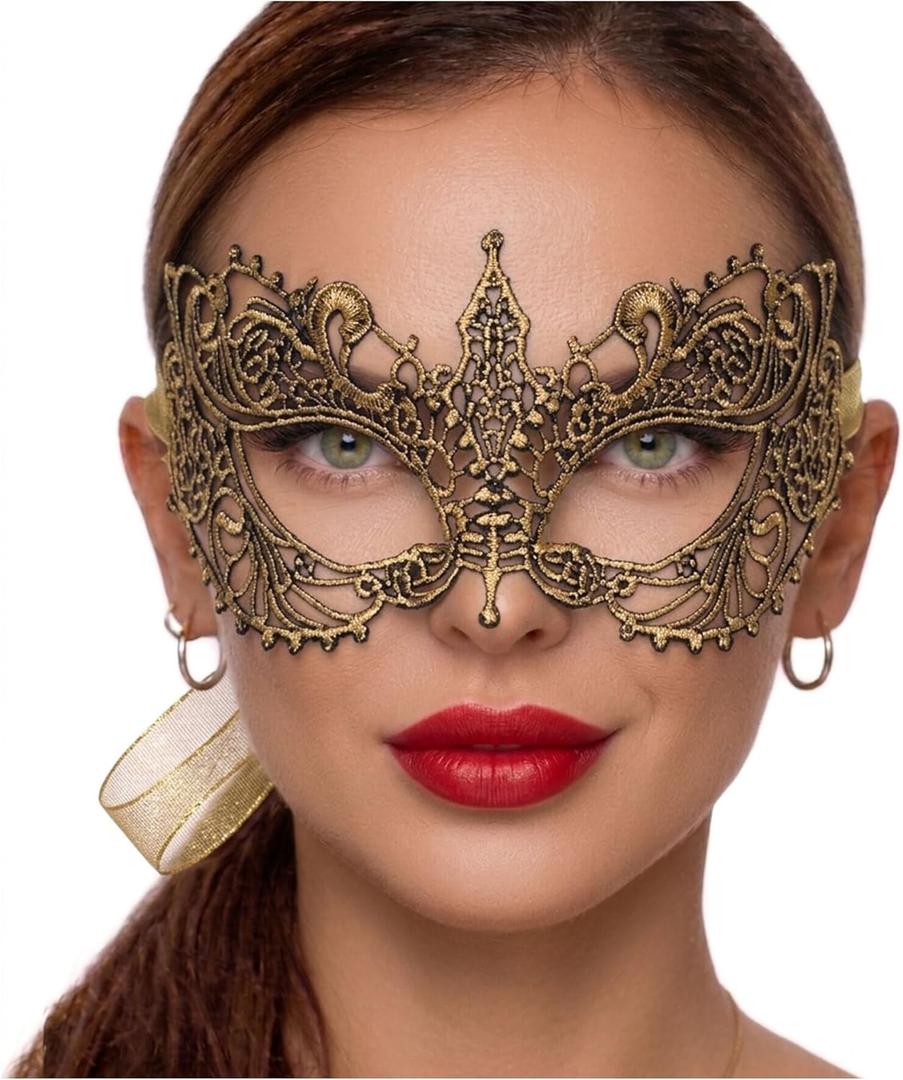 Masquerade Mask For Women Lace Masquerade Mask for Masquerade Party, Proms, Venetian Party, Mardi Gras, Halloween & Cosplay