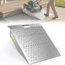 Heavy-Duty Shed Ramp for Riding Mower & Motorcycle, 1500lbs Aluminum Loading Ramp for Lawn Mower, ATV, Zero Turn, Snow Blower, Garden Cart, Anti-Slip Punch Plate Ramp for Shed Entrance, 1PC (1)