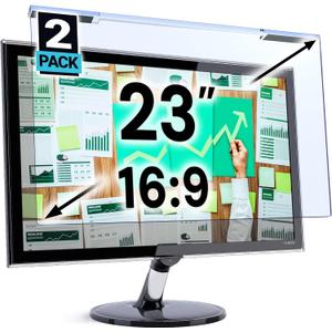 VINTEZ Blue Light Screen Protector for 23 Inch Computer Monitor and Laptop – Anti-UV Blue Light Blocking Film for Desktop PC, Eye Protection Filter, 20.6" x 12", 2 Pack