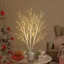 33in Birch Light Tree with 180 LED Lights, Twinkling Lighted Tree with Timer, Adjustable Branches Birch Branches for Indoor Decoration, Living Room, Table Dcor