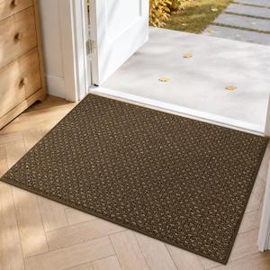 COSY HOMEER Door Mat Non-Slip Entryway Rugs Dirt Trapper, 20"x32", Brown