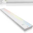 ASD LED Under Cabinet Lighting Plug in or Hardwired 40 Inch, Dimmable Under Cabinet Lights with High/Low/Off Switch, 3CCT 2700K-4000K, Linkable Under Counter Lights for Kitchen, ETL Listed, White, 1 Pack