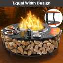 Uniflasy 48" Fire Pit Surround Tabletop for Solo Stove Yukon, Bonfire & Tiki, Portable Protective Barrier Equal Width Design with Firewood Storage Shelf for Safety & Extra Space, Outdoor FirePit Table