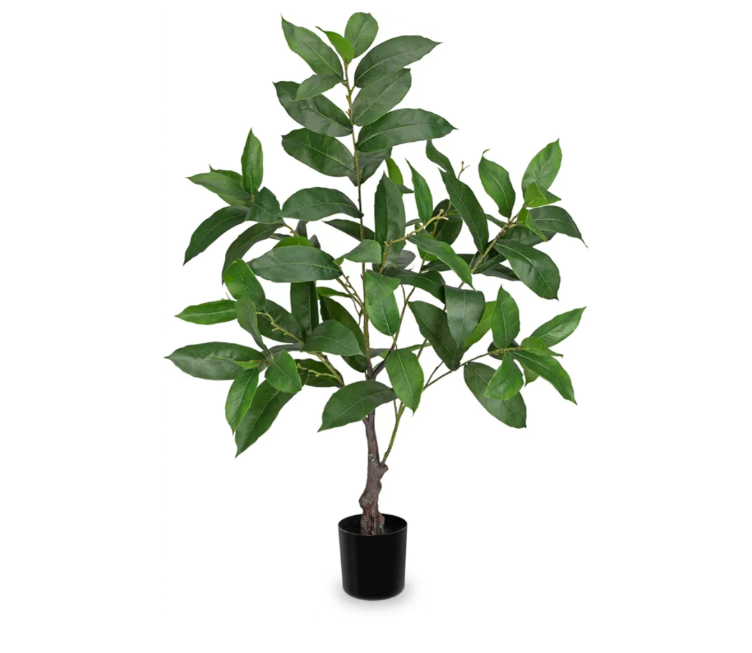 Briful Fake Plants 36.6'' Tall Artificial Plants Indoor Decor, Faux Bay Laurel Trees in Black Pot, Floor Plant Houseplant for Home Farmhouse Outdoor Patio Porch Decorations