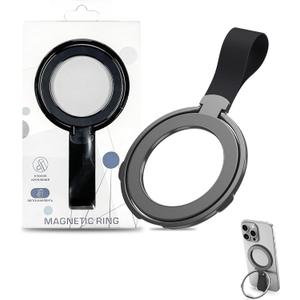 Magnet Mobile Phone Ring Holder - 2 in 1 Removable Compatible Retractable Desk Support & Grip
