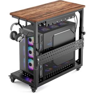 GreenForest Heavy Duty PC Stand, Gaming Computer Tower Cart with Wheels, 28.1''L x 13.9''W x 29.5''H
