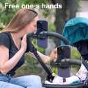 2 x Magnetic Bar Mount, Compatible with Magnetic Phone Holder for Gym, Home Fitness Bikes, Workout Equipment, Stroller and Cart Handlebars Comfortable Finger Phone Ring Grip for iPhone 16/15/14/13,Black