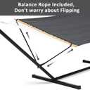 SUNCREAT Hammocks for Outside with Stand, Extra Large Double Hammocks 2 Person Heavy Duty, 450 lbs Capacity, Dark Gray
