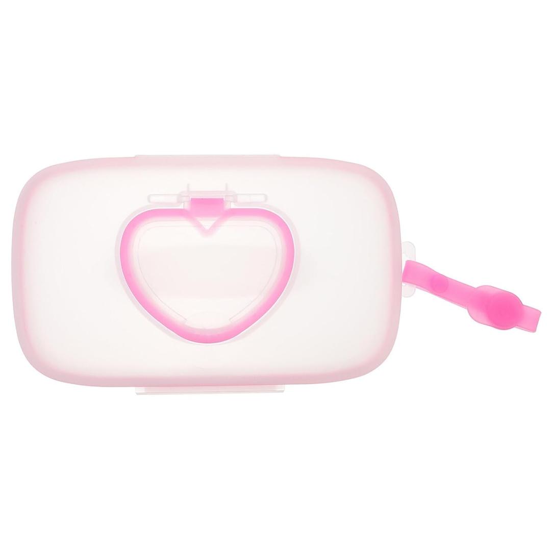 Dispenser Holder Portable Baby Wipes Dispenser Portable Refillable Wipe Holder Wipes Container Reusable Travel Box Pink
