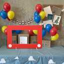 Cartoon Story Birthday Party Decoration Large Photo Booth Props Decor 24'' x 16'' Red Picture Frame Backdrop Birthday Photo Frame for Friend School Classroom Party Supplies Favors
