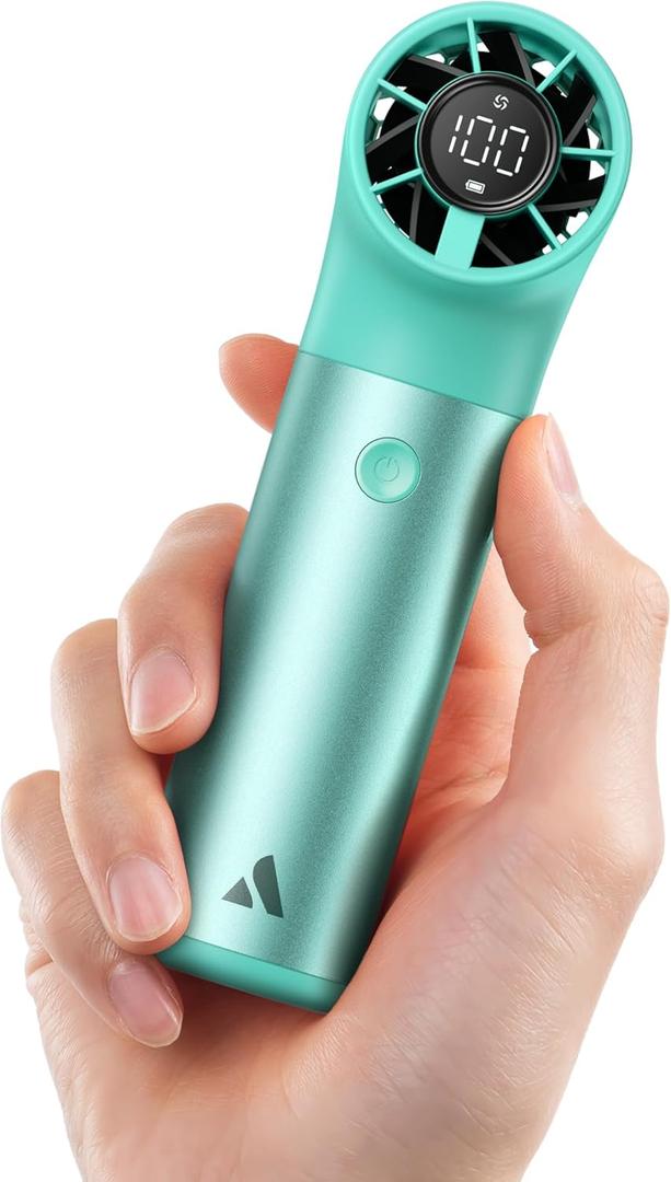 Aecooly Portable Handheld Fan, Powerful Turbo Mini Fan, 19000 RPM High Speed Aero Ultra, 15H Max Cooling Time, 7 Speeds Aluminum Case, Pocket Rechargeable Personal Small Travel GIfts for Women-Green