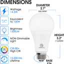 Radar Motion Sensor Light Bulbs, 14.5W 100W Equivalent A21 LED Bulb, 1500LM Dusk to Dawn LED Bulbs, Daylight 5000K Auto on/Off Motion Detector Light for Porch, Garage, Patio, E26 Base, 2 Pack