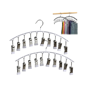Leggings Hanger, Closet Organizers and Storage with 10 Clips, Legging Organizer for Closet Hanging, Holds Leggings/Jeans/Hats/Shorts/Socks (2pcs-White)