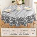 Smiry Round Plastic Table Cloth, Waterproof Vinyl Tablecloth with Flannel Backing for Round Tables, Wipeable & Spillproof for Dining, Camping, Indoor and Outdoor (60" Round, Grey)