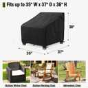 MR. COVER Outdoor Chair Covers Waterproof, Patio Furniture Covers for Rocking Chair, Heavy Duty Anti UV Chair Cover, Fits up to 35W x 37D x 36H Inches, Air Vent and Handles Included, Black, 2 Pack