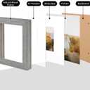 KINLINK 6x6 Picture Frame, Grey Square Solid Wood Frames for Pictures 4x4 with Mat or 6x6 without Mat, Wall and Tabletop Display Photo Frames Grey Wood 4 Pack