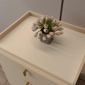 2 x Night Stand Cover for Top - 12x24 Inch Waterproof Easy to Clean Can Conceal Flaws Protector The Table Top from Scratches Used for Dining (Off White+Light Gray 12x24)