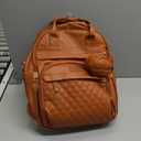 Leather Diaper Bags with Changing StationBaby BagLarge Capacity Diaper Bag Backpack for Moms Dads,Waterproof Diaper BackpackBrown
