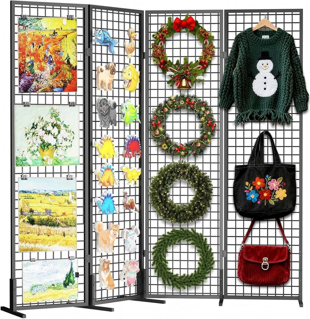 Grid Wall Panels Foldable Gridwall Panel Display Stand Art Show Display Panels for Vendor Events Craft Shows Merch Display