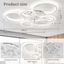 Ceiling Fans with Lights and Remote,39.9in Modern Low Profile Ceiling Fan with Light Dimmable LED 85W,6800LM Ceiling Fan,Mute 6 Speeds Flush Mount Ceiling Fans for Bedroom Livingroom, White, 100cm/A