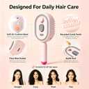 Electric Steam Brush, Rechargeable Detangling Straightener (Pink) | Rechargeable, Detangling Straightener, Smooths Frizz & Static, Nourishes Hair, Portable Travel Design for All Hair Lengths
