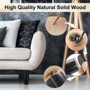 Maitys 8 Pcs 6 Inch Round Solid Wood Furniture Legs Furniture Wooden Replacement Chair Feet Dresser Sofa Couch Legs Table Cabinet Footstool DIY Projects for Home (Black)