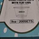 200 PACK 9 oz Clear Plastic Cups with Flat Lids