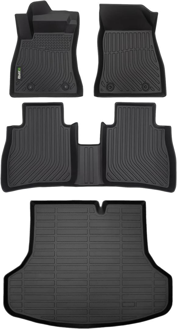 HAFIDI Floor Mats & Cargo Liner Set Fit for 2019-2014 Nissan Sentra All Weather Protection TPE Anti-Slip Automotive Full Set Floor Liners Custom Accessories - Black