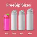 Owala Kids FreeSip Insulated Stainless Steel Water Bottle with Straw, BPA-Free Sports Water Bottle, Great for Travel, 16 oz, All the Berries