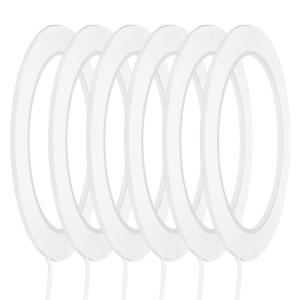 MECCANIXITY Whiteboard Tape 5/64" / 2mm Self Adhesive Graphic Chart Line Tape 72 Yard Grid Marking Stickers for Pinstripe Dry Erase Board Scrapbooking DIY Art Crafts, White, Pack of 6