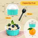Cupcake Pans With Dome Lids 100 Pack,LNYZQUS 5oz Mini Aluminum Baking Cups Muffin Tin,Disposable Ramekins Cake Containers Holders -Cyan Blue (Round125)
