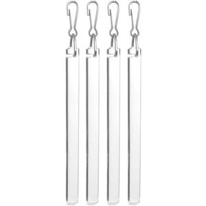 30 inch (2.5 feet) 4 Pack Clear Acrylic Curtain or Blind Wand Rod 1/2-inch-Thick with Snap Hooks