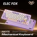MK INKY75 Mechanical Keyboard with Full Aluminum Wireless Mechanical Gaming Keyboard, 75% Layout Mechanical KeyBoard BT/2.4G/USB-C,Hot Swappable, Creamy Sounding, RGB/PP/4000mAh(Dream Lavender)