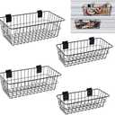 zjdbset 4Pcs Large Slatwall Baskets Ventilated Metal Slatwall Basket Mounted Storage Baskets Hanging Slatwall Accessories for Shops,Rooms,Garage Storage Display on Slatwall Panels