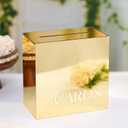 UNIQOOO Metallic Gold Mirror Acrylic Wedding Card Box w/8mm Slot, Large 10x10x5.5 inch w/White Print | Thick DIY Wedding Receptions Wishing Well Money Box, Graduation, Birthday, Memory Box
