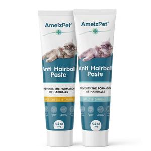 AmeizPet Hairball Remedy for Cats, 2 Flavor (Malt &Taurine and Malt, Cheese &Taurine, 4.23 Oz (120g) Anti-Hairball Treatment for Long & Short Fur Cats, Suitable for Kittens and Senior cats, Good as a Gift, 2pk