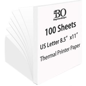 100 Sheets Thermal Printer Paper, 8.5''11'' US Letter Size, Advanced Printing Paper, Thermal Paper Compatible with Brother Letter Portable Printer, Printer Paper for M08F-Letter, M832, M834, MT800