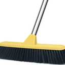 Push Broom with Long Handle, Floor Brush 49.6 inch Soft Bristle Broom 12.2" Wide for Cleaning Bathroom Kitchen Patio Garage Deck Tile Floor (Yellow)