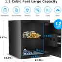 Bonsaii Security Safe Box,1.2 Cubic Feet Large Document Safe Box, New Type of Digital Keypad Lock, Removable Shelf for Money, Jewelry and Valuables,12.99 x 14.17 x 12.99 Inches