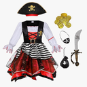 Girl Pirate Costume Buccaneer Princess Costume Halloween Party Dress Up L