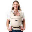 Momcozy Newborn Baby Carrier - Ergonomic, Cozy and Lightweight Carrier for 7-24lbs, Adjustable Neck Support with Sunshield, Breathable Airmesh Perfect for Summer Outing, Khaki