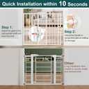 10-Second Quick Install Pressure Mounted Dog Gate for Pets and Kids,Adjustable 29'' to 43'' Wide Metal Pet Gate for Doorways Stairs,No Drilling,Expandable,36'' Tall Indoor Portable Safety Baby Gate